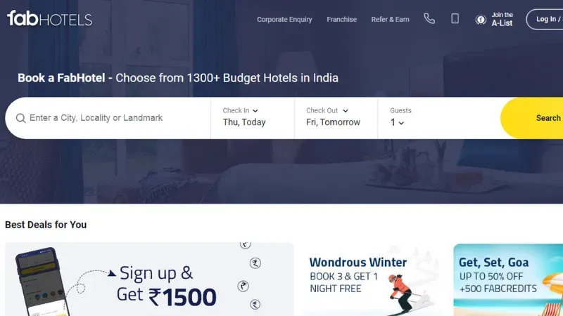 Top 10 Hospitality Startups in India | FabHotels