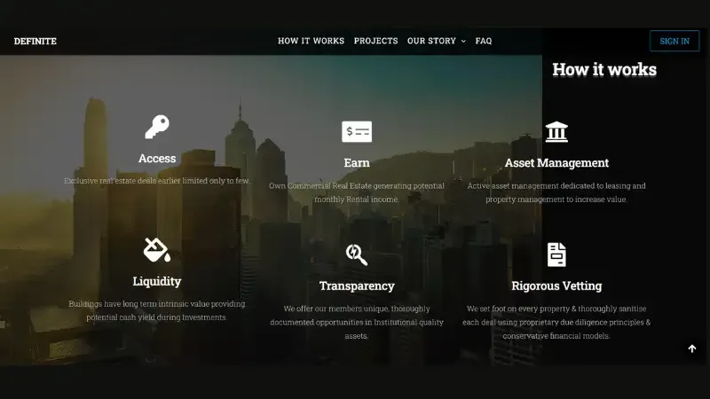 Definite - Commercial real estate assets