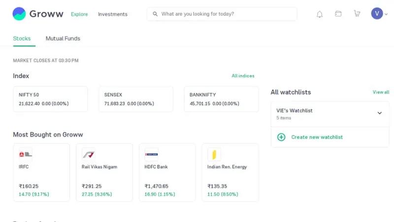 Groww - Popular Online Stock Trading Platform