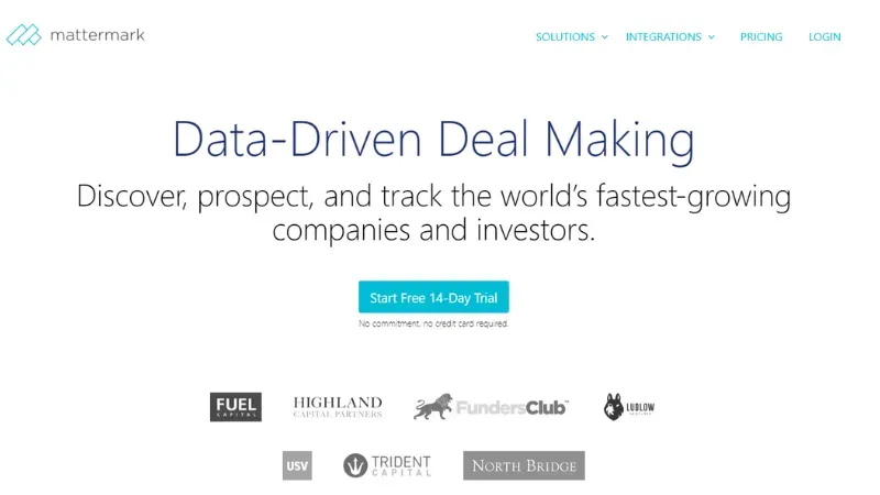 Mattermark - Entrepreneur or Investor Platform