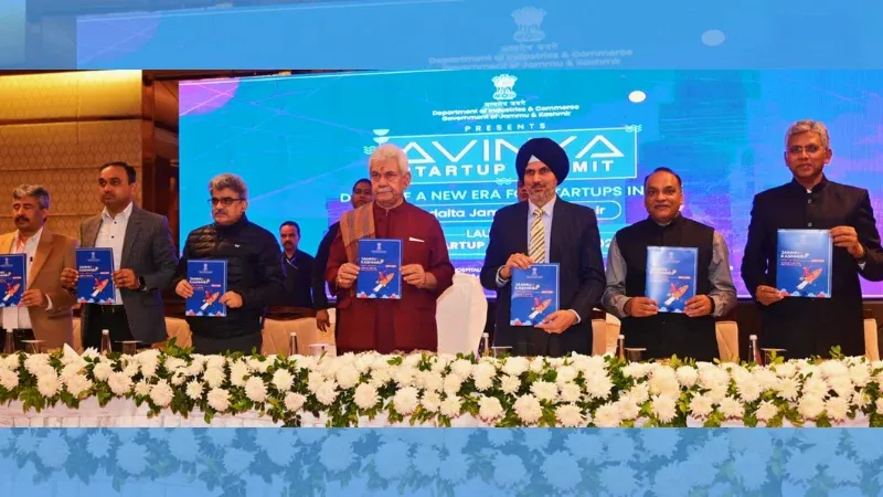Lieutenant Governor Shri Manoj Sinha launched the much-awaited 'New Jammu & Kashmir Start-up Policy 2024–27', at the Avinya Startup Summit. The Lt. Governor congratulated the young entrepreneurs and innovators on this historic occasion.