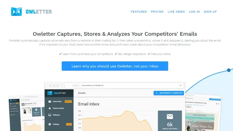 Owletter - Top website competitor analysis tools