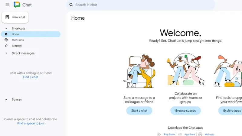 Google Chat - A team communication tool integrated into Google Workspace