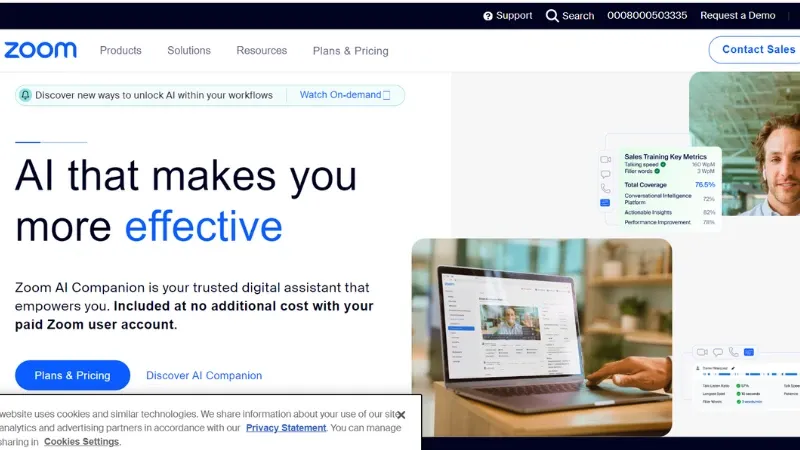 Zoom Chat  -  A Communications technology company providing video call functionality