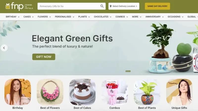 Ferns N Petals - A Delhi based flower and gift retailer