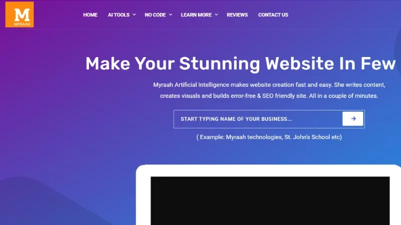 Myraah - A platform where they offer tools that help in building customized websites
