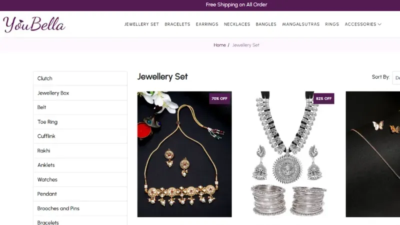 YouBella - Stone-Embellished Jewellery Designs