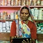 A rural area shopkeeper empowered by mobile broadband