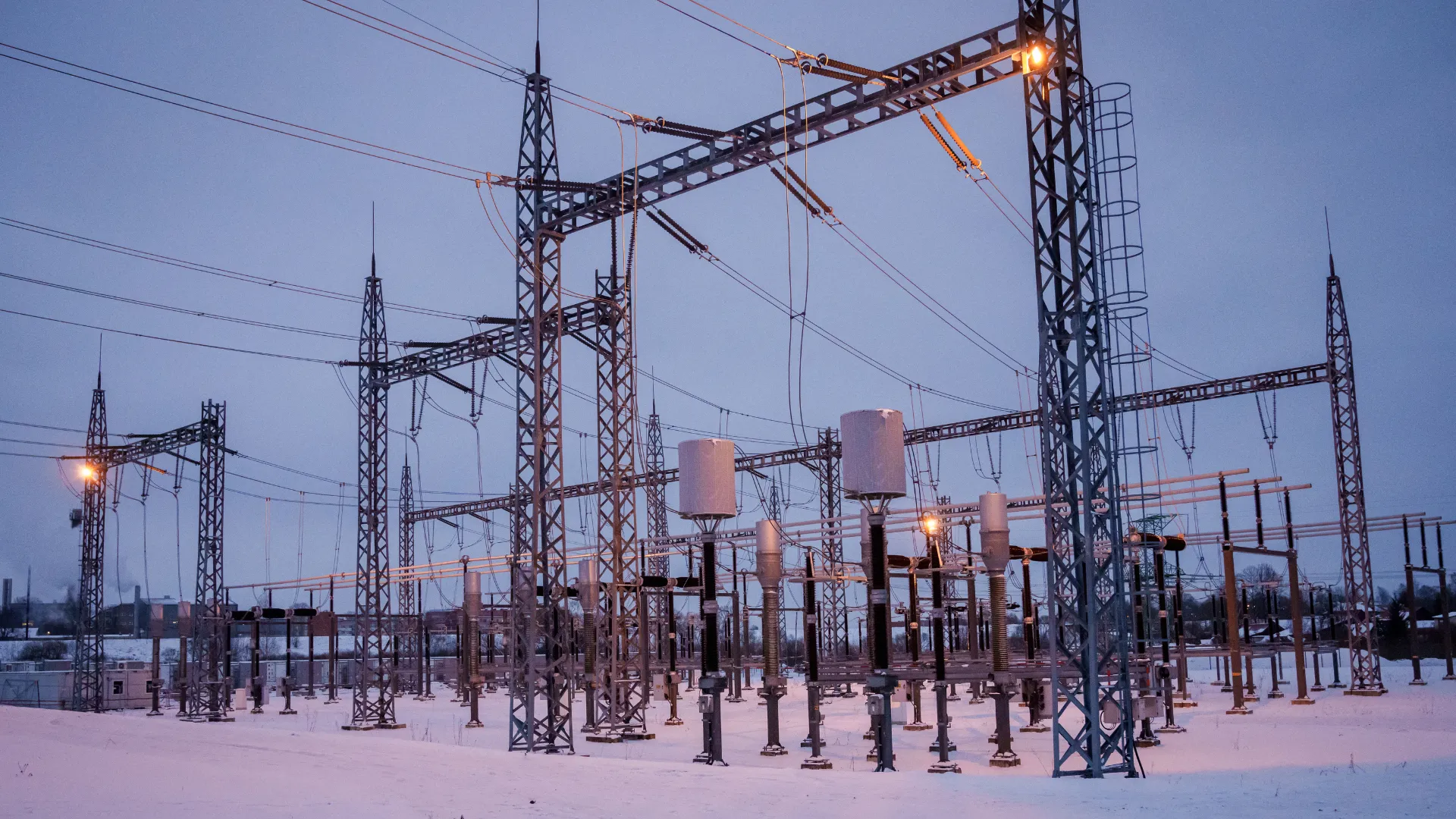  A photo taken on February 8, 2025 shows the power substation in Rezekne, Latvia before the disconnection of the major power line between Latvia and Russia.  Photograph: (AFP) 
