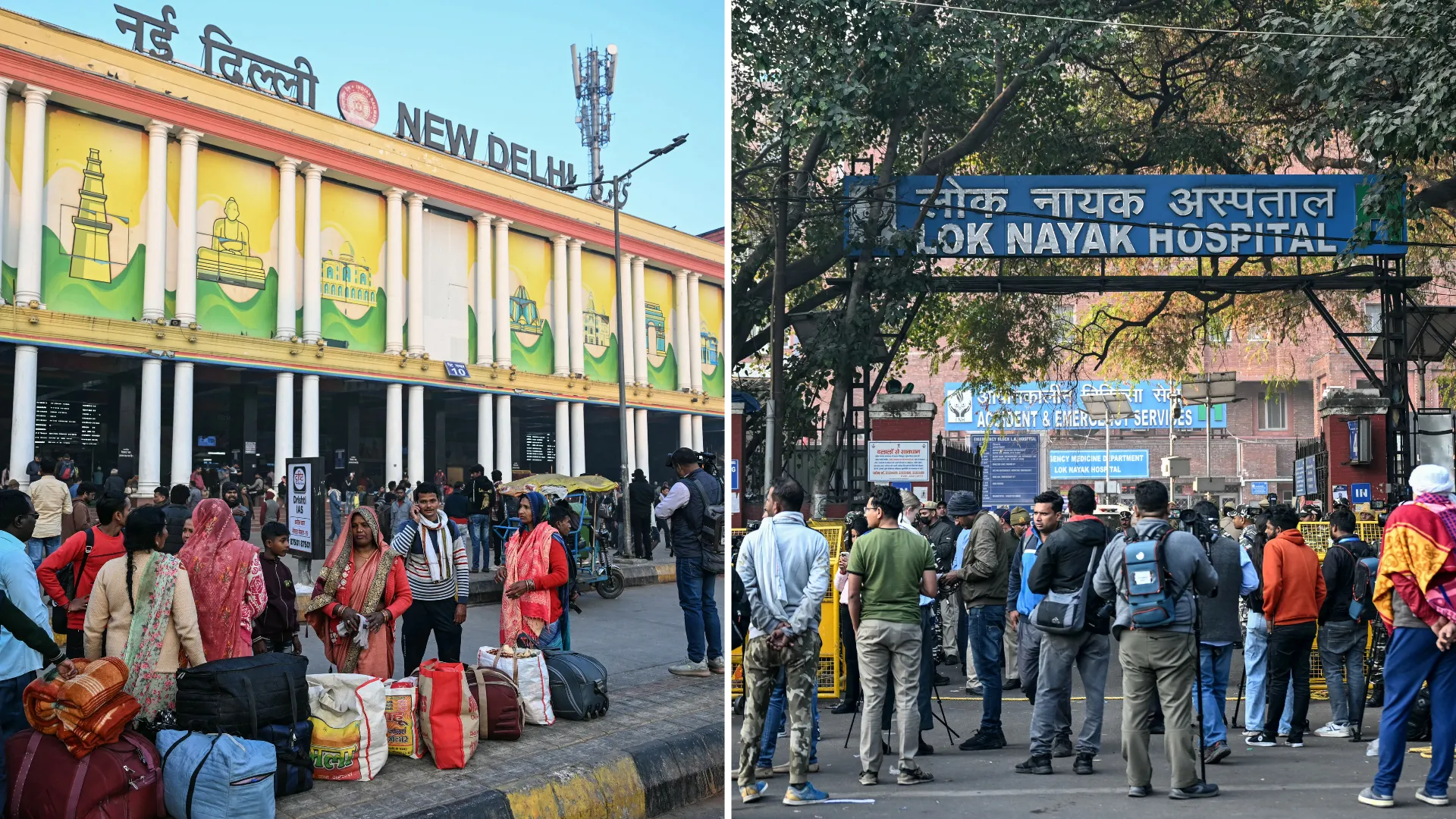  Some eyewitnesses claimed that an unexpected platform change for the special train to Prayagraj caused panic, leading to the deadly rush. Photograph: (AFP) 