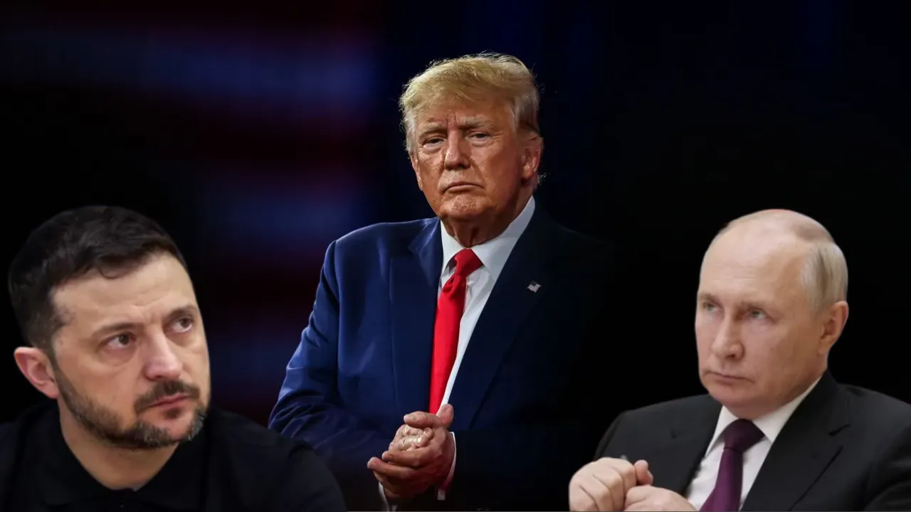  Ukrainian President Volodymyr Zelensky, US President Donald Trump and Russian President Vladimir Putin Photograph: (AFP) 