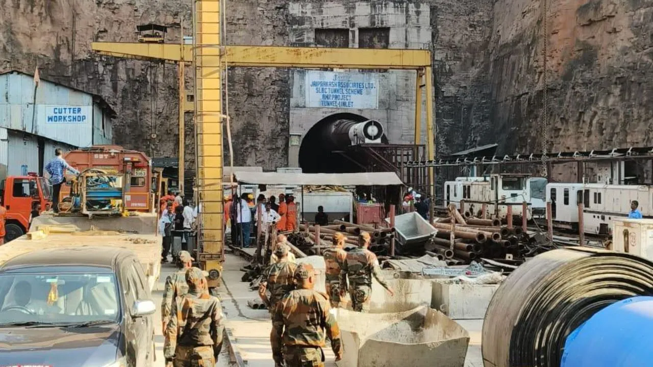  SLBC Tunnel Collapse in Nagarkurnool, Telangana Photograph: (X/@IaSouthern) 