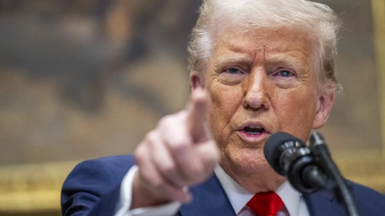  US President Donald Trump speaks in the Roosevelt Room of the White House in Washington, DC, on March 3, 2025. Photograph: (AFP) 