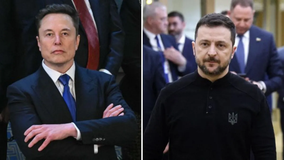 Elon Musk and Volodymye Zelensky Photograph: (AFP) 