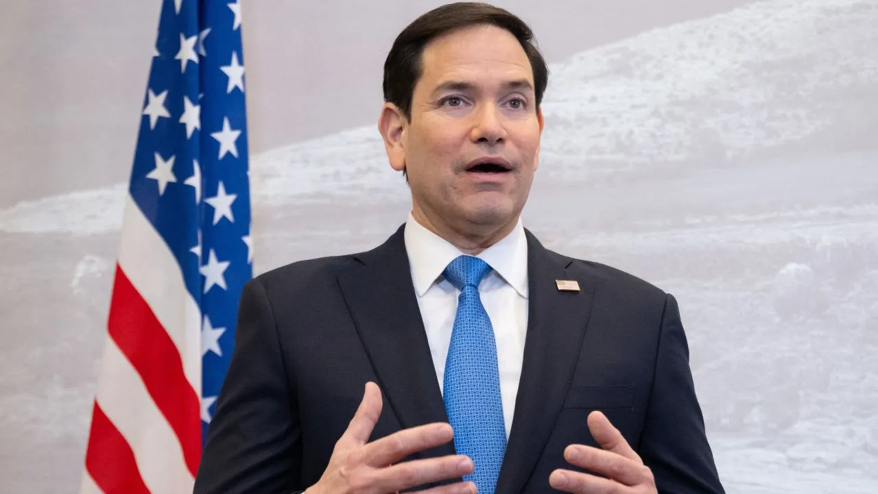  US Secretary of State Marco Rubio speaks to the media during a refueling stop at Shannon Airport in Shannon, Ireland, March 12, 2025, as he travels from talks with Ukraine in Saudi Arabia to attending a G7 Foreign Ministers meeting in Canada. Photograph: (AFP) 
