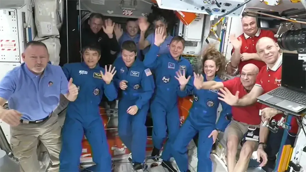  The Dragon docked on the ISS at 12:04 am on Sunday (Mar 16). Photograph: (NASA) 