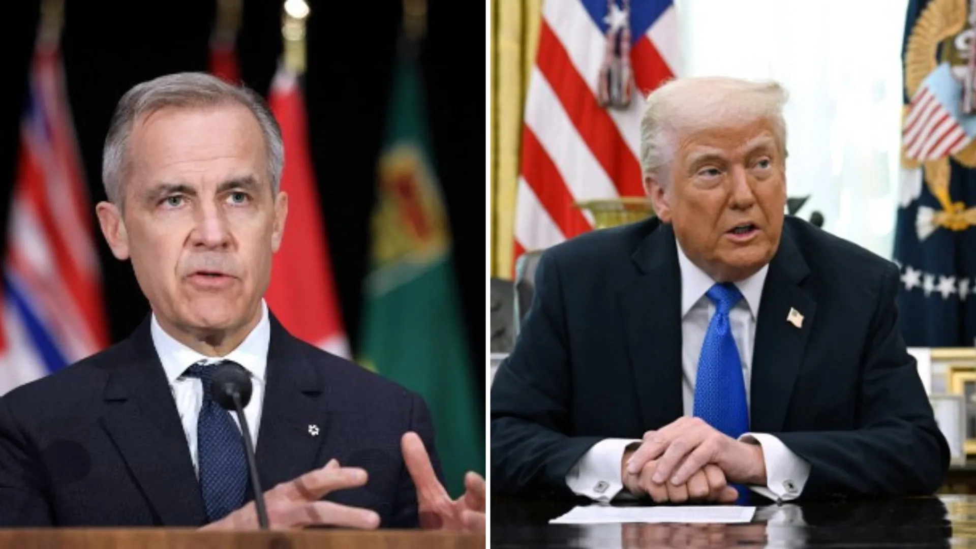  Canadian Prime Minister Mark Carney, US President Donald Trump Photograph: (AFP) 
