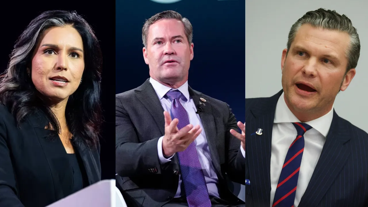  Tulsi Gabbard, director of national intelligence, Michael Waltz, a top national security adviser and Pete Hegseth, the secretary of defense Photograph: (Reuters/AFP) 