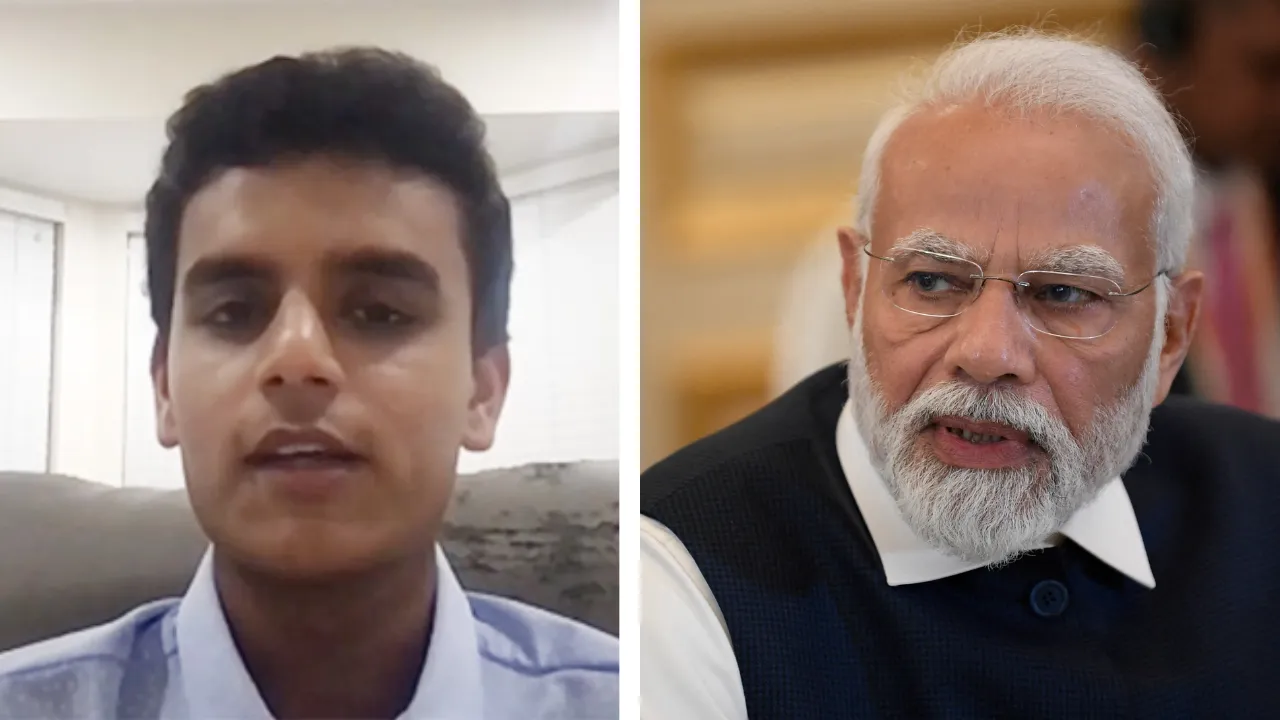  An Indian-American Vasant Bhatt and Prime Minister Narendra Modi Photograph: (ANI, Reuters) 