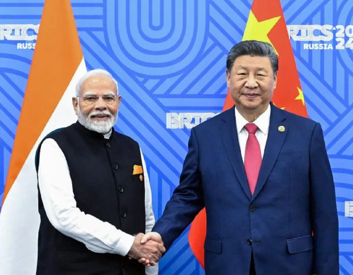  Prime Minister Narendra Modi meets Chinese President Xi Jinping on the sidelines of the BRICS Summit, in Kazan, Russia, on October 23, 2024. Photograph: (ANI ) 