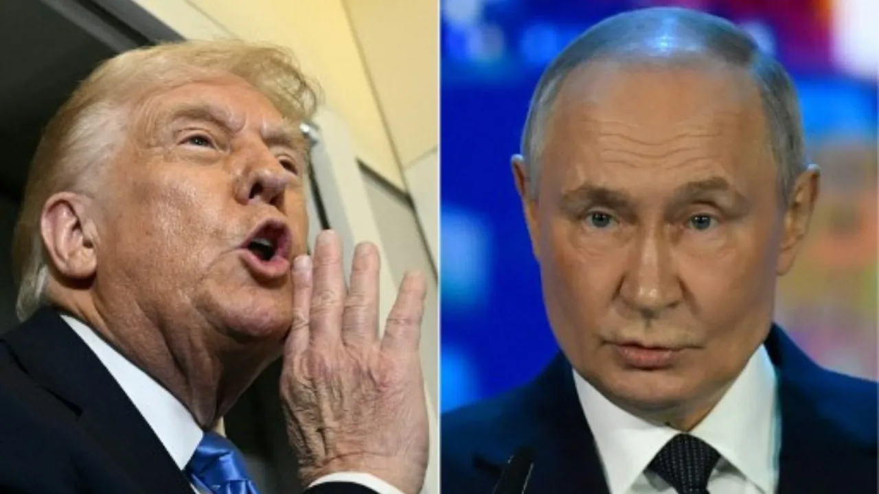  This combination of pictures created on March 30, 2025 shows Donald Trump and Vladimir Putin. Photograph: (AFP) 