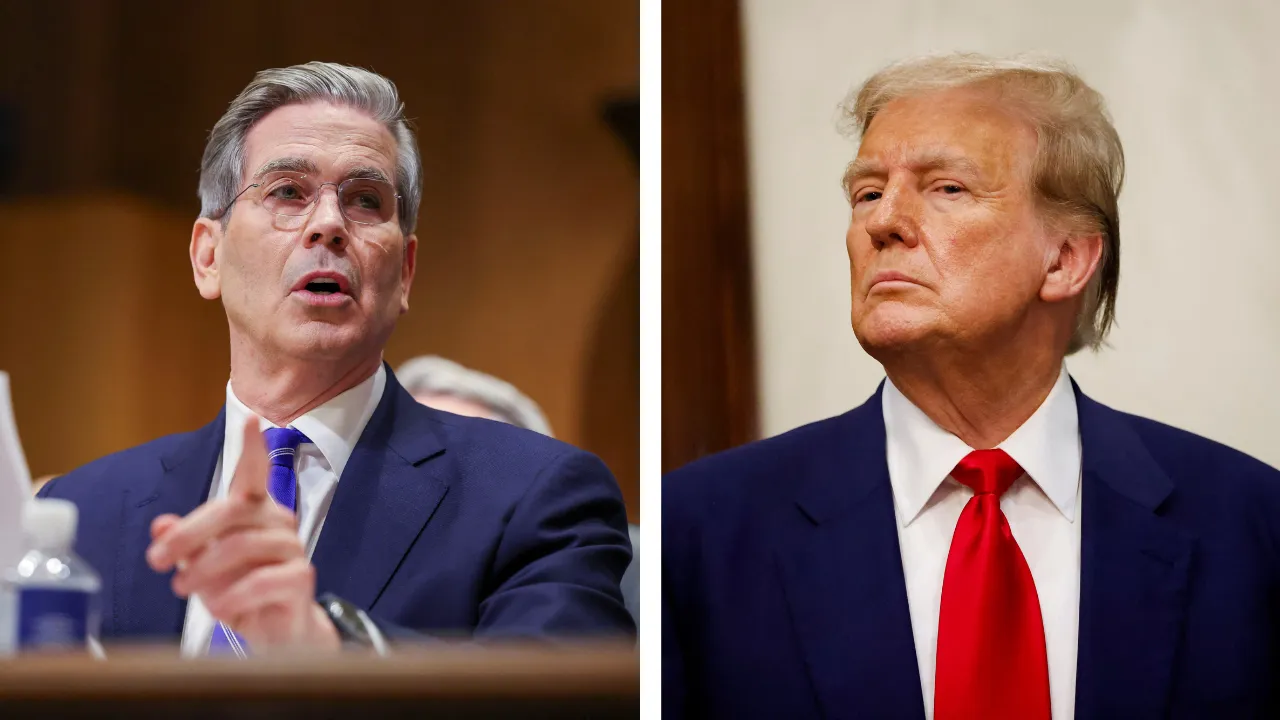  US Treasury Secretary Scott Bessent and President Donald Trump Photograph: (Reuters) 