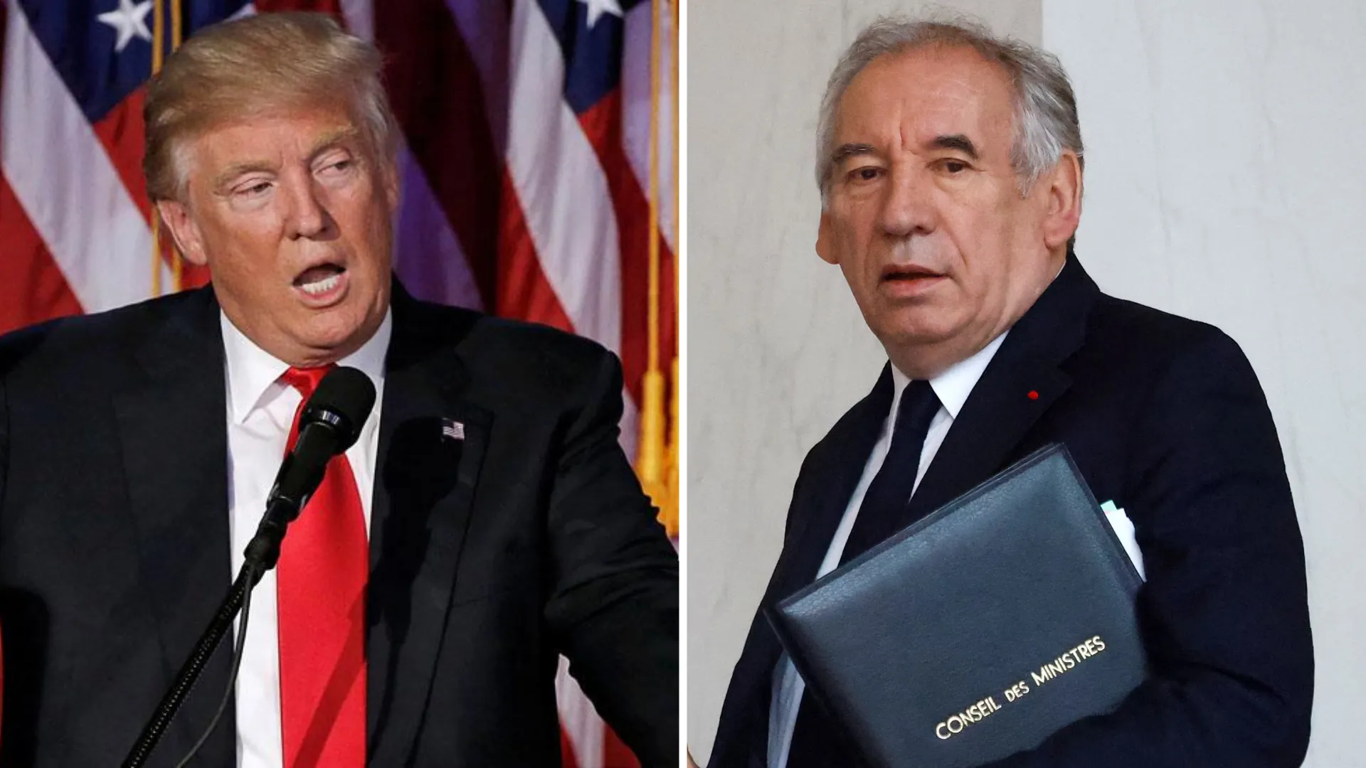  US President Donald Trump, French PM Francois Bayrou Photograph: (Reuters) 