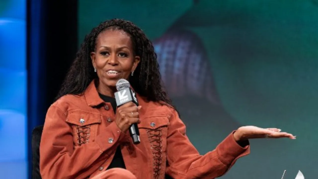  Former US First Lady Michelle Obama speaks at the 2025 SXSW Conference and Festival in the Austin Convention Center on March 13, 2025, in Austin, Texas. Photograph: (AFP) 