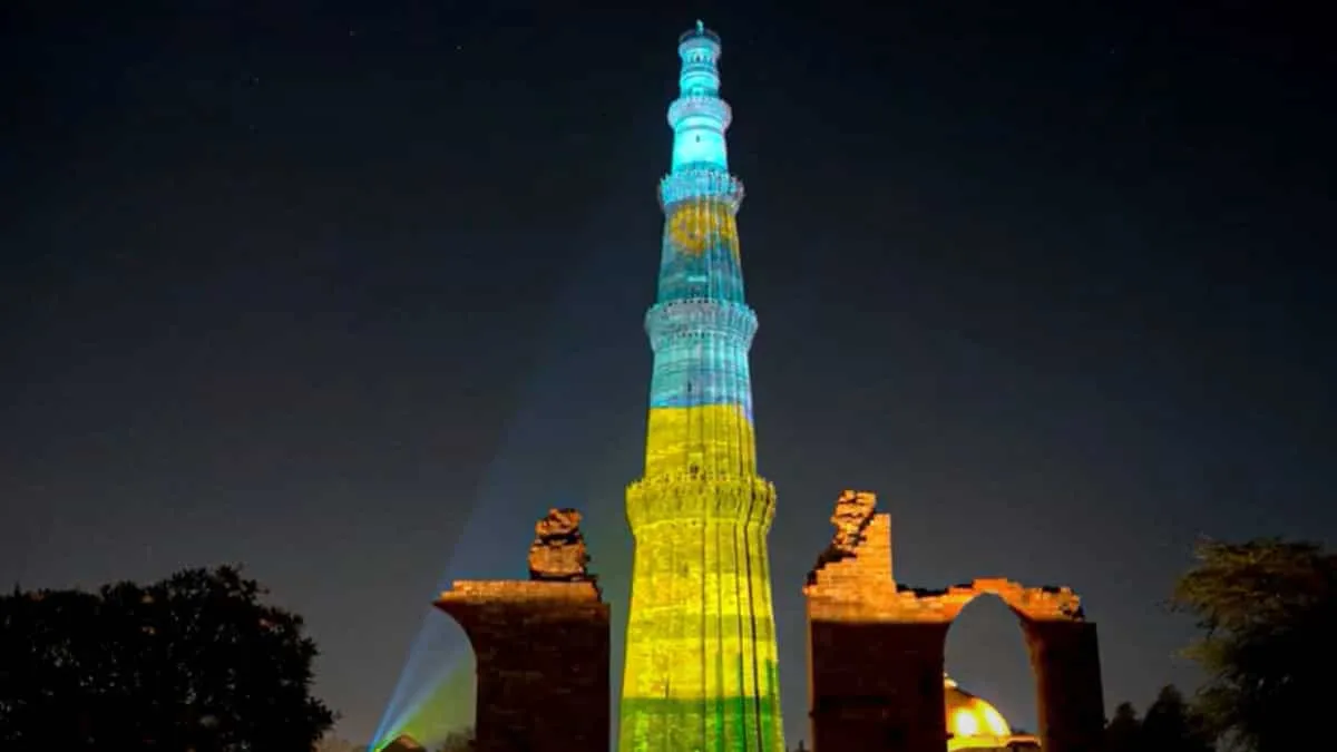 New Delhi's Qutub Minar lit up in the colours of Rwandan flag to commemorate 1994 genocide