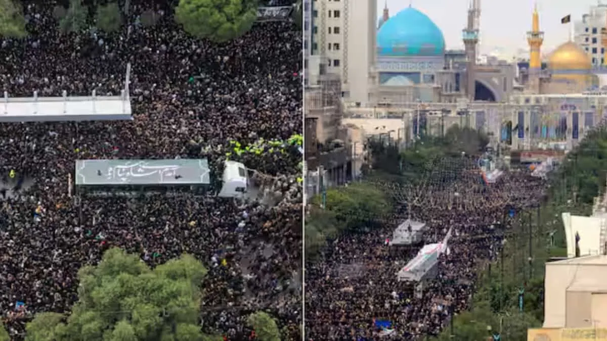 Mourners attend a burial ceremony of the late Iran's President Ebrahim Raisi in Mashhad, Iran, May 23, 2024