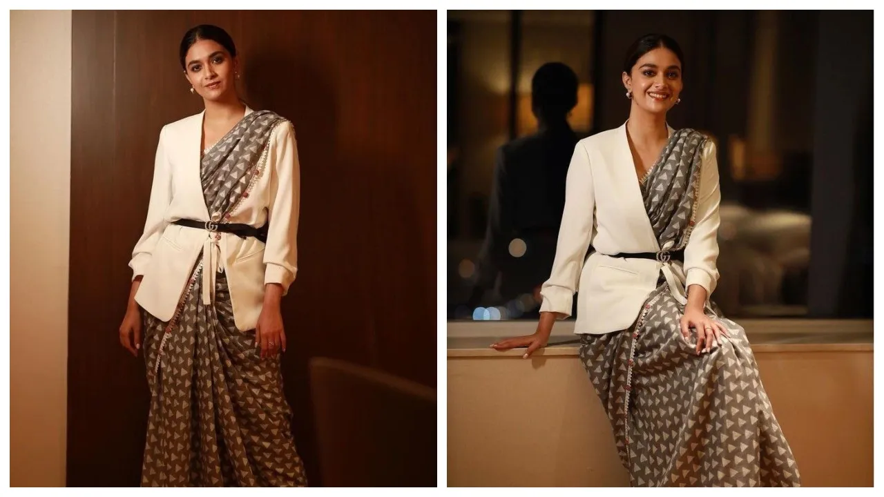 blazer with saree