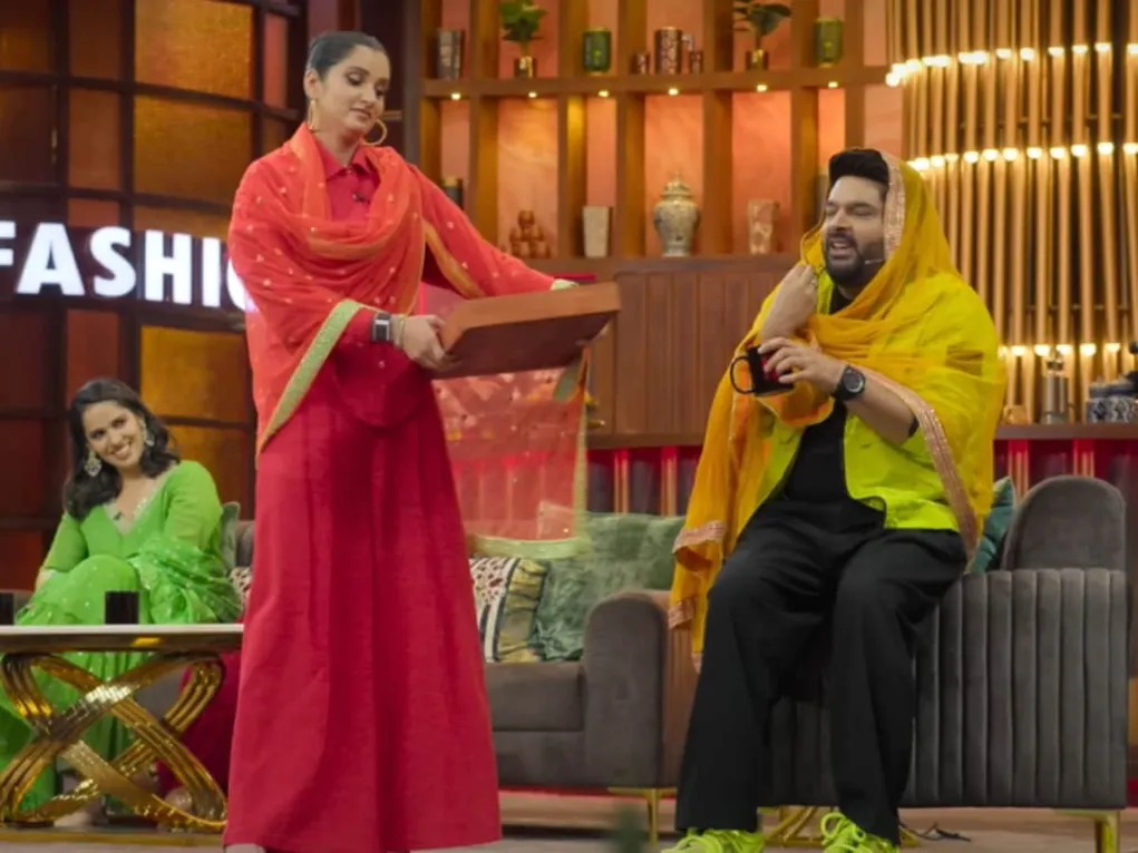 Sania Mirza and Kapil Sharma on The Great Indian Kapil Show. 