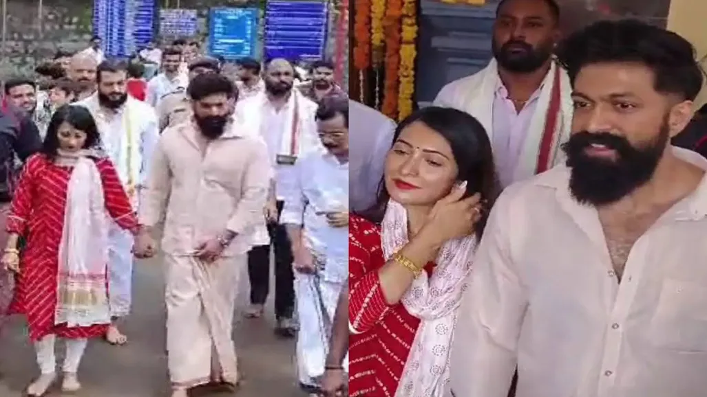 Yash And His Wife Radhika Pandit Visit Sri Manjunatheshwara Swamy Temple In  Dharmasthala In Traditional Attire | Times Now