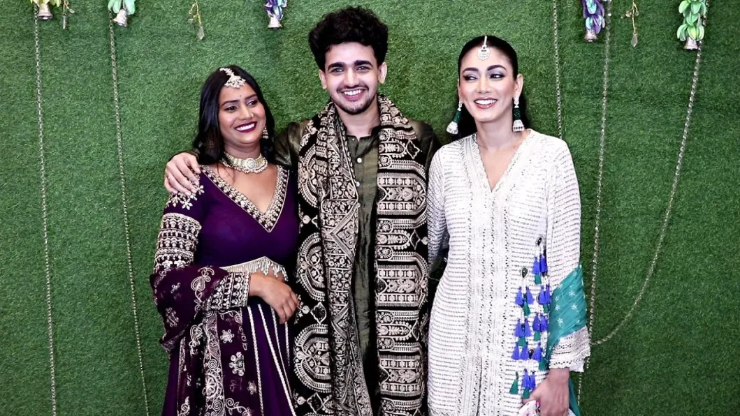 Sana Makbul, Vishal Pandey & Shivani Kumari Together At Adnaan Shaikh Sangeet Ceremony