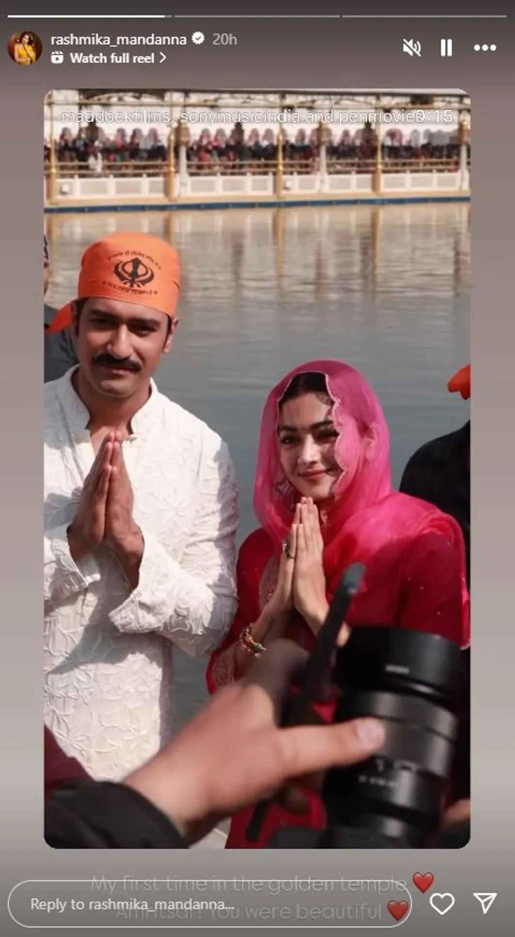 Rashmika also shared a picture on her Instagram stories, posing with Vicky Kaushal(2)