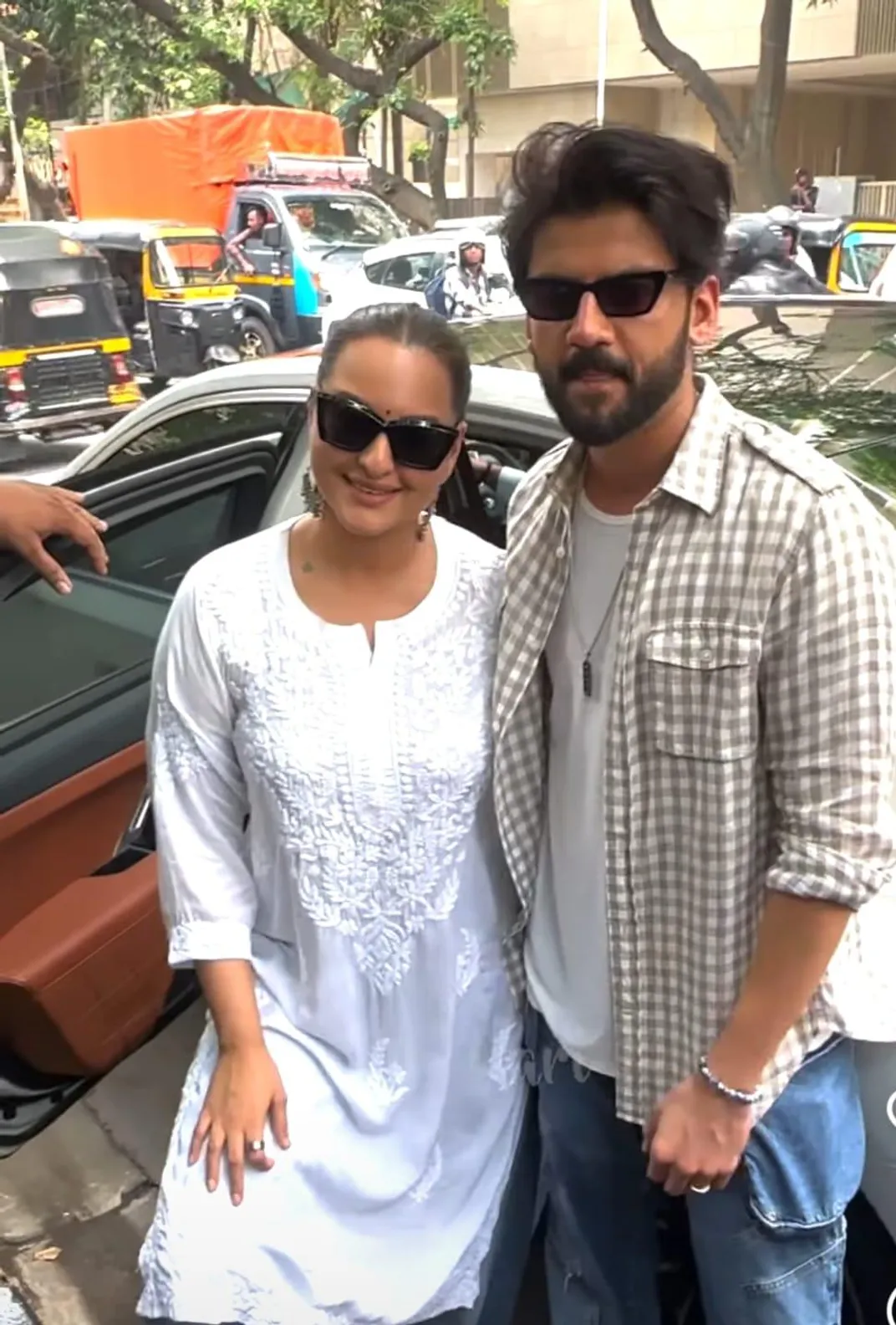 Traffic-stoppers--Star Sonakshi Sinha with actor husband Zaheer Iqbal