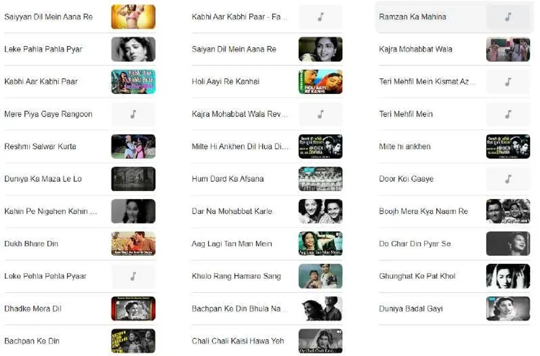Shamshad Begum filmography