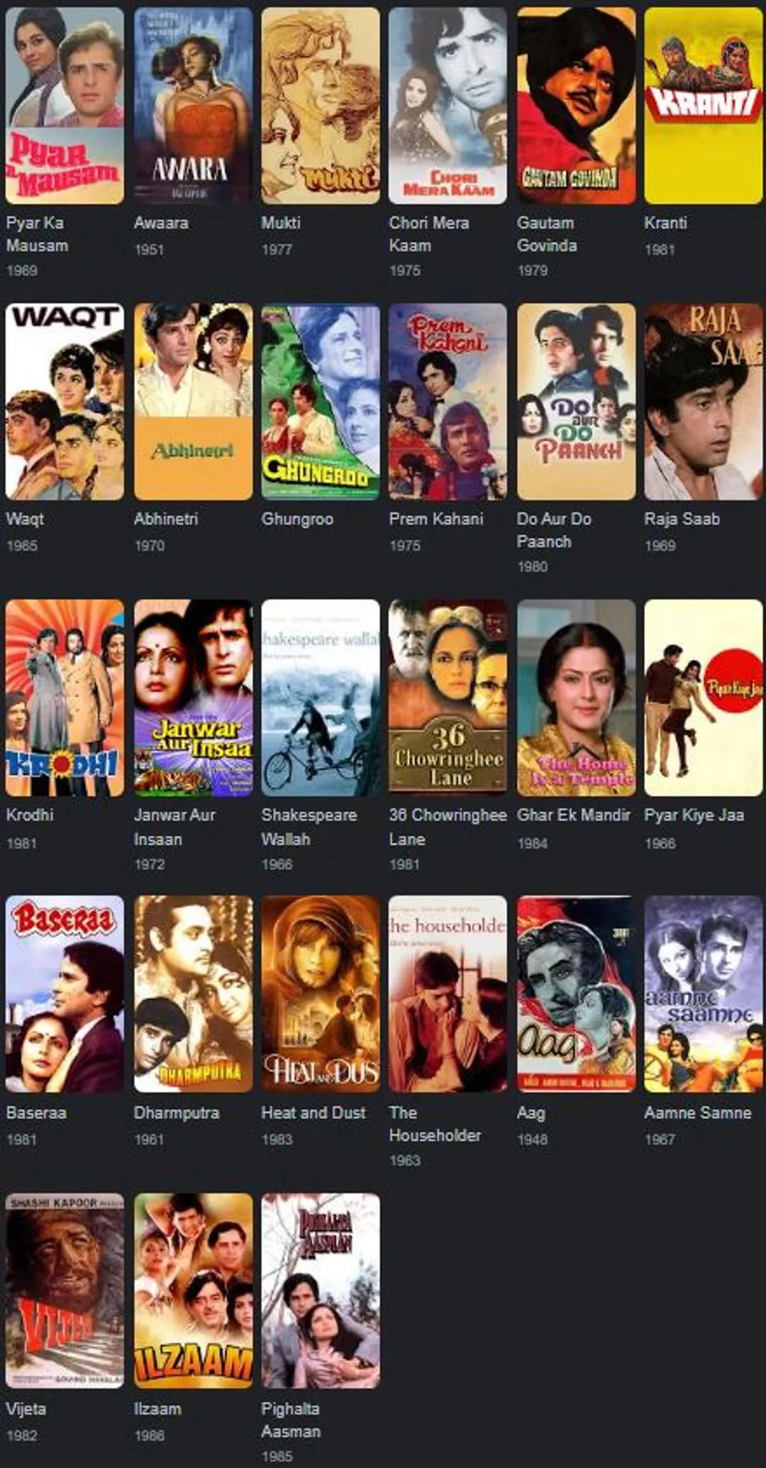 Shashi Kapoor films
