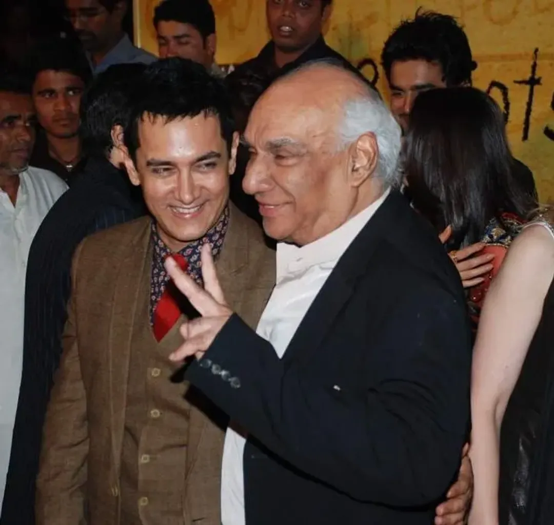 Yash Chopra and Aamir Khan in a Party