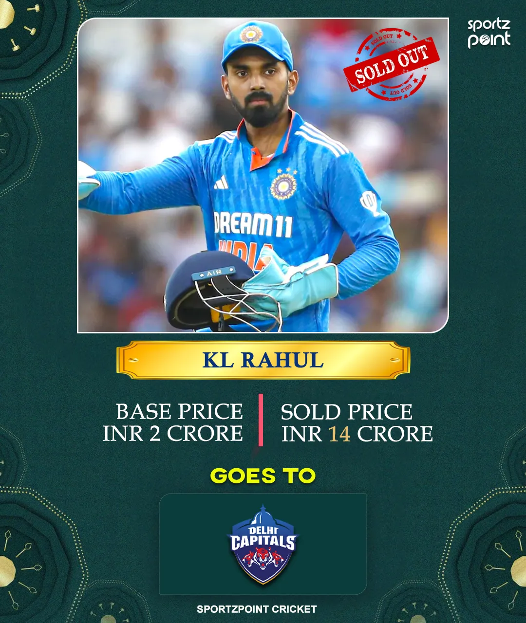 IPL 2025 Auction LIVE Updates - KL Rahul goes to Delhi Capitals for INR 14 cr - sportzpoint.com