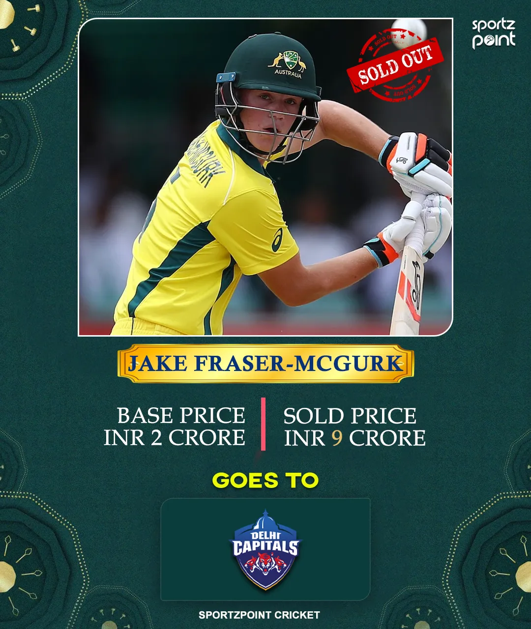 Delhi Capitals use their RTM option to bring back Jake Fraser-McGurk at INR 9 cr.  - sportzpoint.com