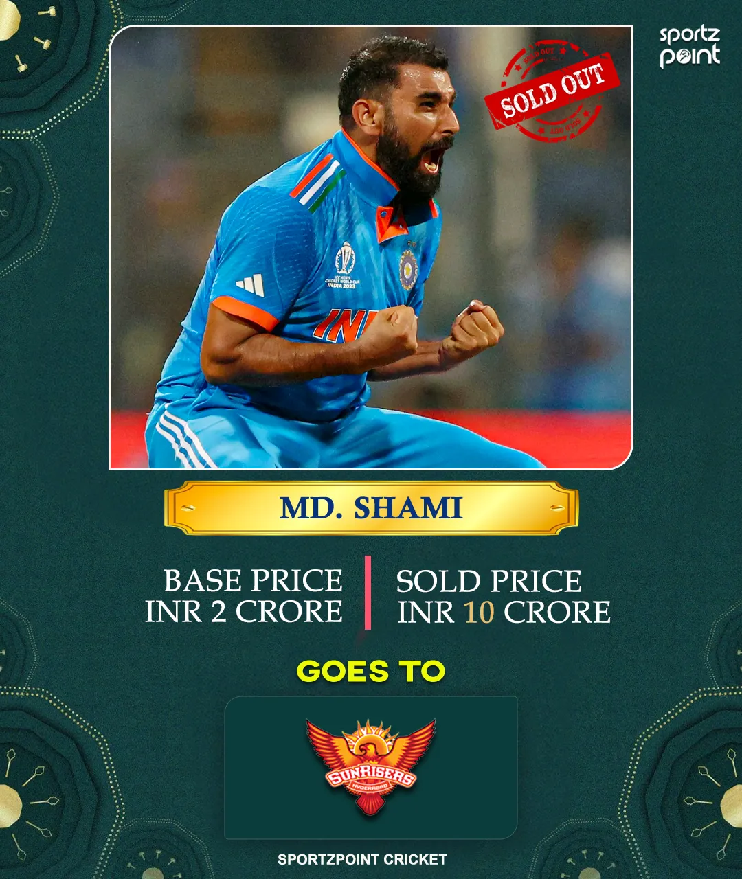 IPL 2025 Auction LIVE Updates - Mohammed Shami goes to SRH for 10 cr - sportzpoint.com