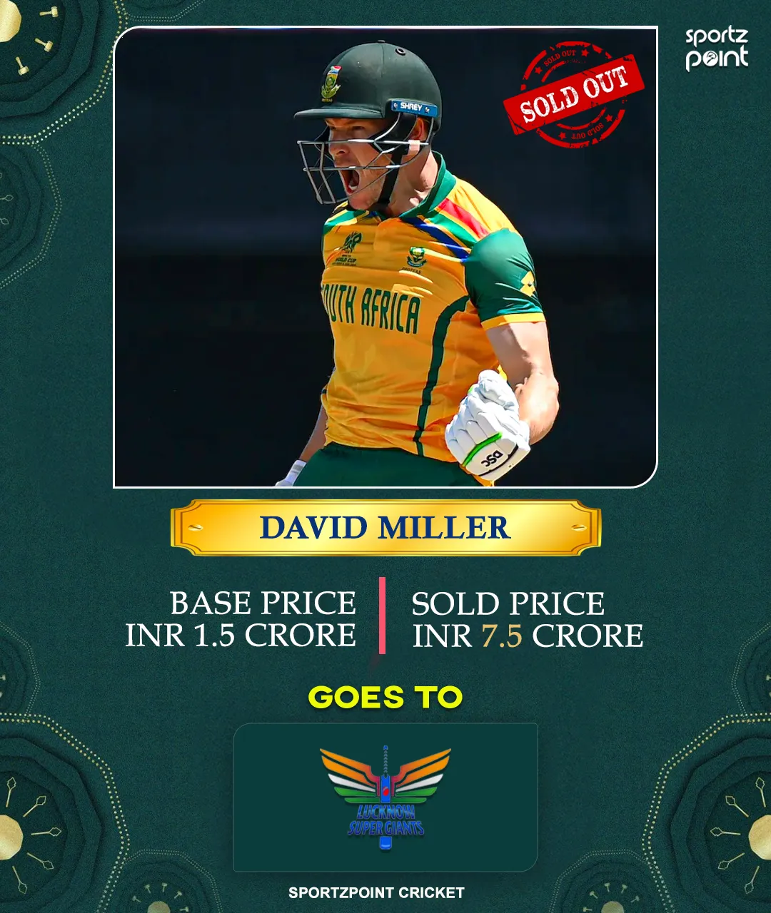 IPL 2025 Auction LIVE Updates - David Miller goes to LSG for 7.5 cr - sportzpoint.com
