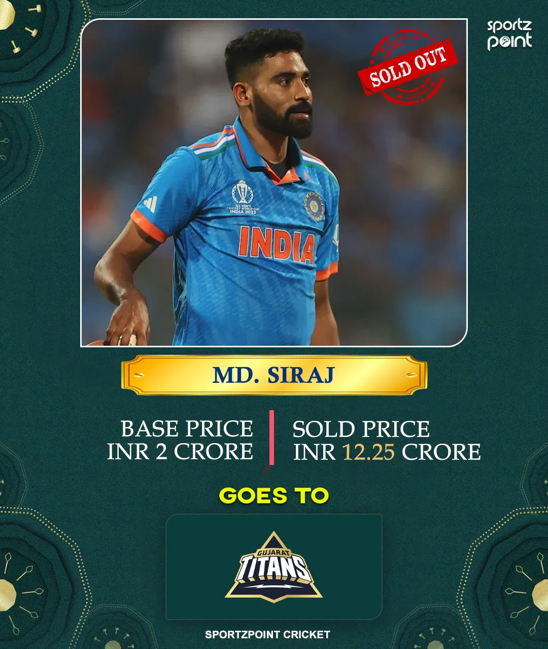 IPL 2025 Auction LIVE Updates - RCB did not use RTM for Mohammed Siraj - sportzpoint.com