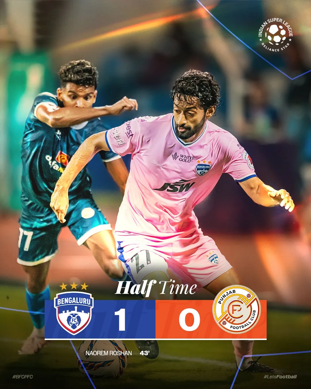 ISL 2024-25 Bengaluru FC vs Punjab FC | LIVE Scores, News and Updates-sportzpoint.com