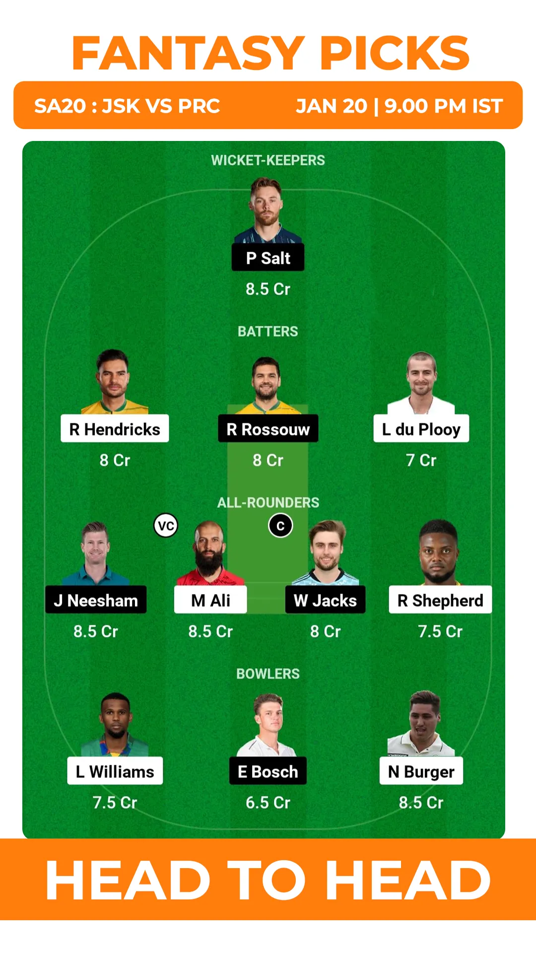 JSK vs PRC Dream11