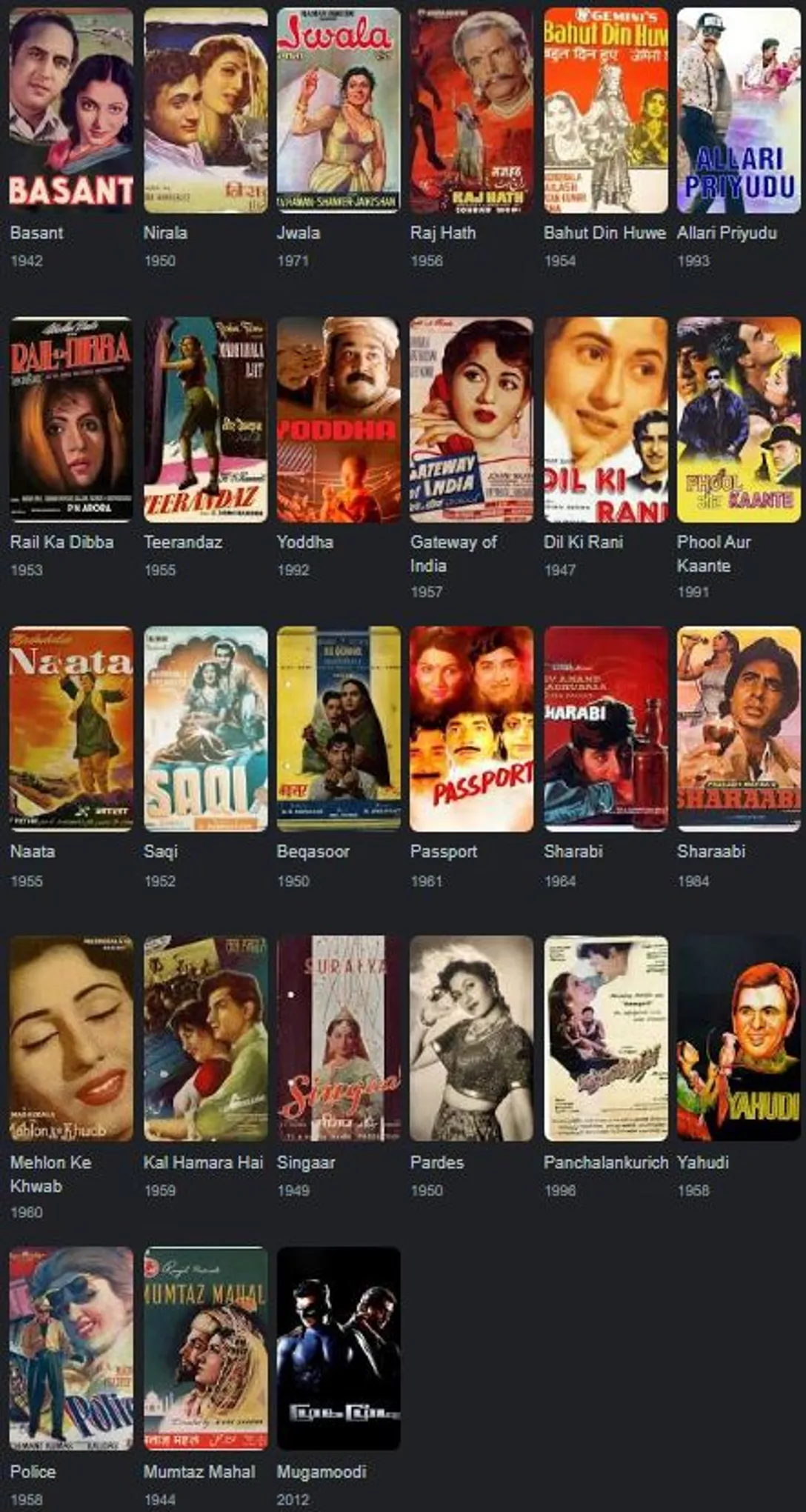  Madhubala films