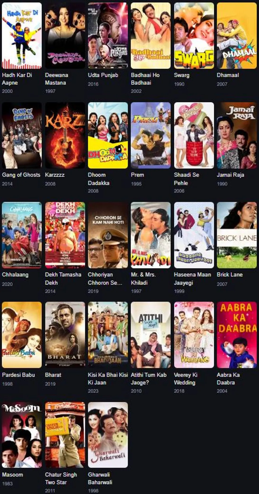 Satish Kaushik Filmography