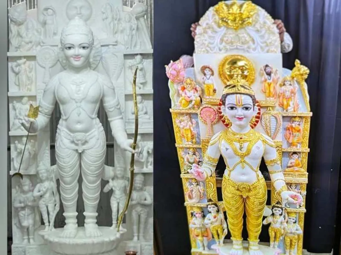 Ayodhya ram lalla idol that was not chosen rajasthan jaypur styanarayan  pandey sculptor white marble version | Ayodhya ramlalla murti: रामलला की  नहीं चुनी गईं मूर्तियों का क्या होगा, राम मंदिर ट्रस्ट