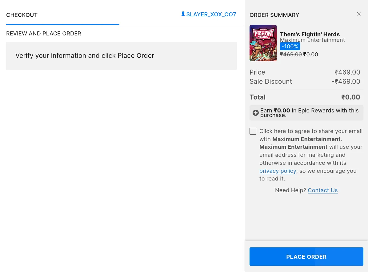 Click On Place Order 